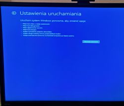 Ekran z ustawieniami uruchamiania w systemie Windows.