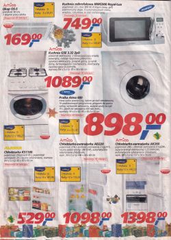 Strona gazetki z 2000 r. z ofertami AGD: lodówki, pralka, piekarnik, mikrofalówka