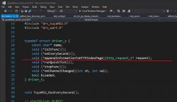 View of Visual Studio screen showing C code.