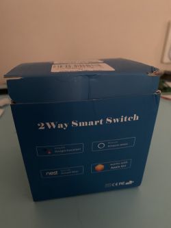 2Way Smart Switch Packaging Blue packaging of the 2Way Smart Switch.