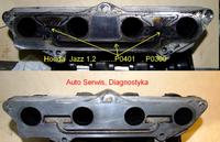 Honda Jazz 1.2 - Błędy P0401 i P0300, zatkane kanały EGR, świecący check