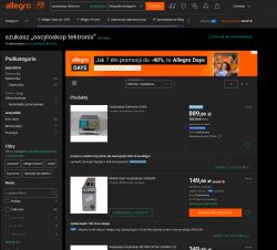 Screenshot of the Allegro page with search results for oscilloscope tektronix.