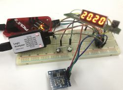 Simple clock on PIC12F683 - three pins, two I2C buses - DS1307 + FD650