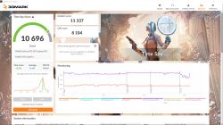 Zrzut ekranu z wynikami benchmarku 3DMark Time Spy z kartą graficzną NVIDIA GeForce RTX 3070 Laptop GPU.