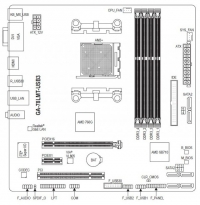 Płyta GA-78LMT-USB3 nie wykrywa procesora, dziwne napięcia na kondensatorach