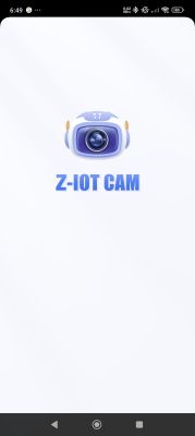 Z-IOT CAM app splash screen with stylized camera icon