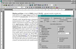 Okno programu MS Word z tekstem, w którym część polskich znaków wyświetla się jako kwadraty