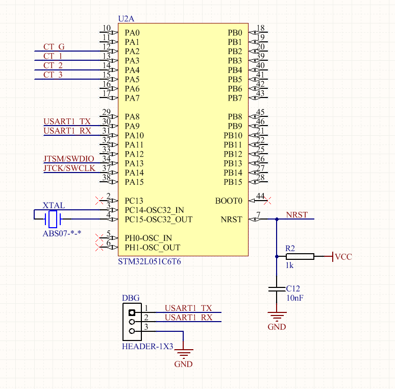STM32L051 - Różne zachowanie na płytce ewaluacyjnej i urządzeniu z LQFP48