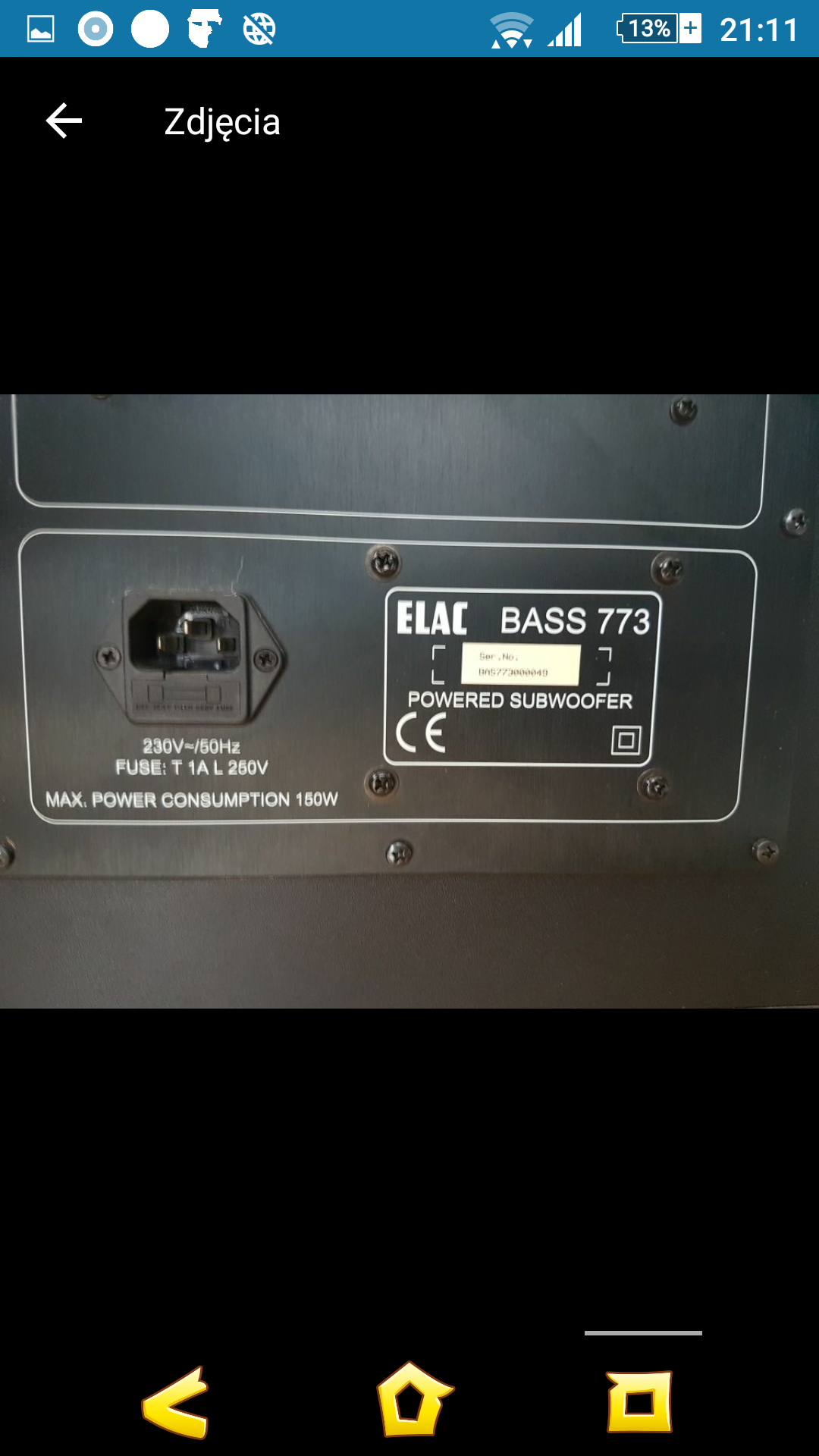 elac 773 subwoofer