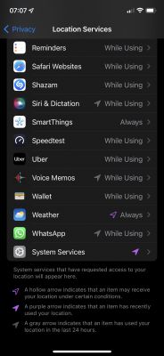 Ikonka lokalizacji na iPhone nie znika (iPhone 12 pro)