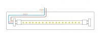 Connecting a LED (replacement for a fluorescent lamp) on one side