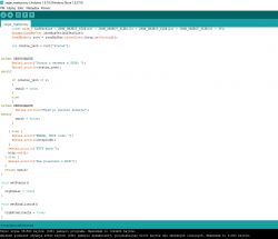 Zrzut ekranu z edytora Arduino z kodem skryptu dla ESP8266