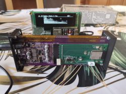 Evo v3 radio module with large VFD display and visible electronic components