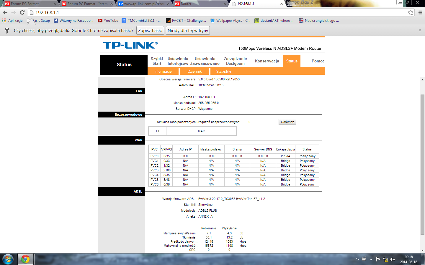  Konfiguracja router a TP LINK TD W8951ND elektroda pl