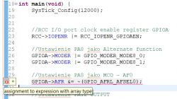 Brak migania diody na mikrokontrolerze STM32 C011: konfiguracja pinów GPIO i rejestry