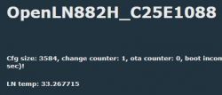 Screenshot with technical information about the OpenLN882H_C25E1088 device.