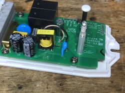Interior of WS-05H1 Device PCB of the WS-05H1 device with electronic components.