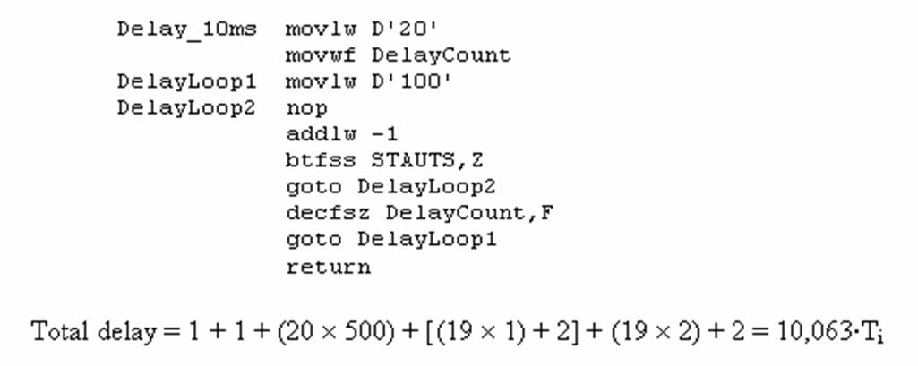 PIC micro assembler delay code | Forum for Electronics