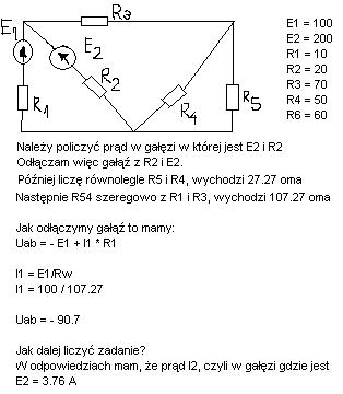 Zadanie z metodą Thevenina - różnica w obliczeniach prądu (3,76A vs 2,28A)