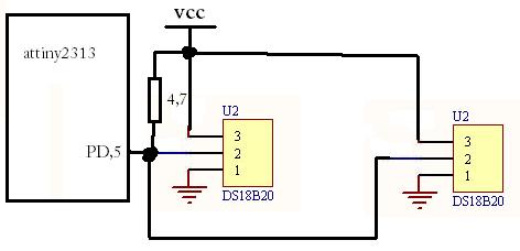 ds18b20 attiny2313 dwupunktowy termometr, przeróbka programu
