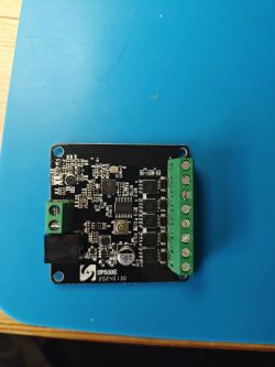LED Controller SP530E 5CH PWM+SPI View of LED controller SP530E 5CH PWM+SPI on a blue background.