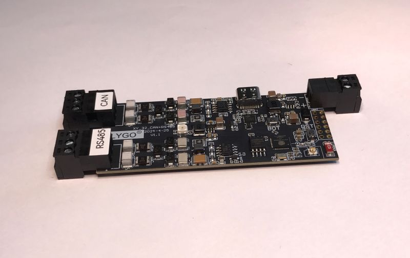 Płytka LilyGO T-CAN485 z gniazdami CAN i RS485 oraz złączem USB-C