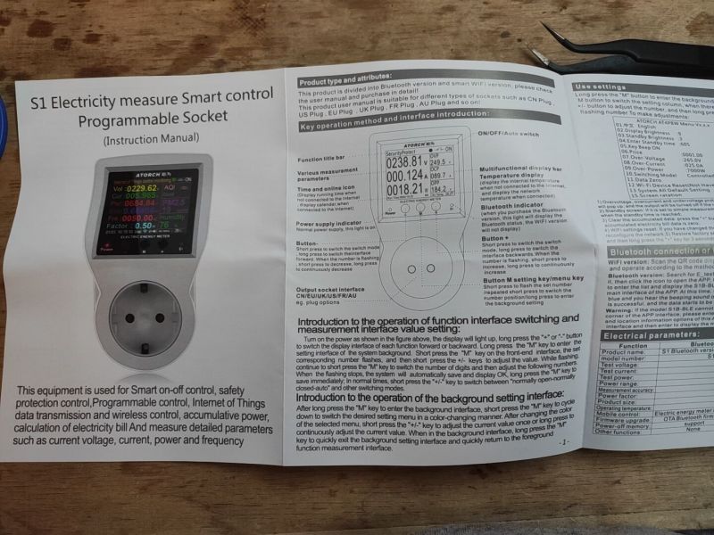 S1 Energy Meter Instruction Manual with LCD Screen Instruction manual for S1 plug-in energy meter with LCD screen.