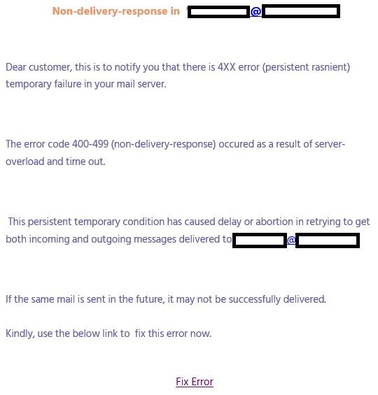 Wiadomośc: Temporary Failure (Non-Delivery-Desponse) Mail Server Time-Out