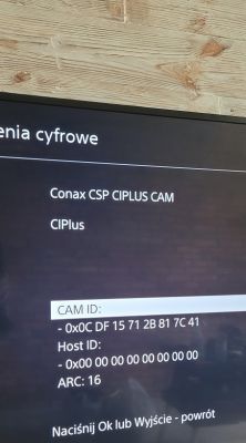 Sony Bravia 55XD8599 - Moduł CI+ błąd 16