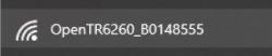 Screenshot showing the Wi-Fi network identifier OpenTR6260_B0148555.