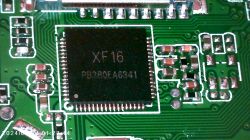 Close-up of XF16 Chip on a PCB Close-up of a microchip on a PCB.