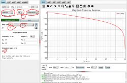 Pyfda tool interface for designing IIR filters with a frequency response graph.