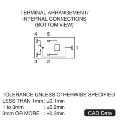Terminal connection diagram for a relay.