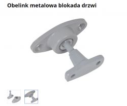 Obelink metalowa blokada drzwi w kolorze szarym.