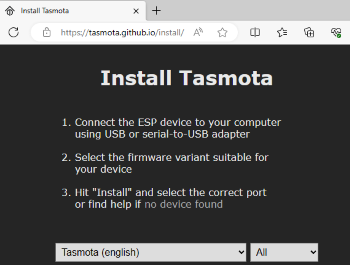 Easy Tasmota Instalation Guide For Online Installer Tasmota Github Io