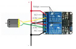 Arduino + przekaźnik 2 kanałowy + silnik dwubiegunowy