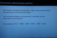 Xbox 360 - Aktualizacja systemu nie działa, pasek znika po 10 sekundach