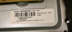 VES430QNDB-2D-N41 Model Label Label with model information VES430QNDB-2D-N41 on metal.