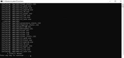 Extracting RTL-SDR Files in Windows Console Windows console window showing the extraction of files related to RTL-SDR software.