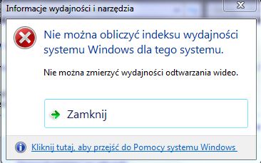 Windows 7 - Indeks wydajności nie kończy testu po zmianie karty graficznej