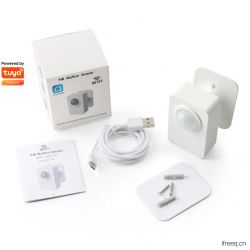 WiFi PIR motion sensor with packaging and accessories