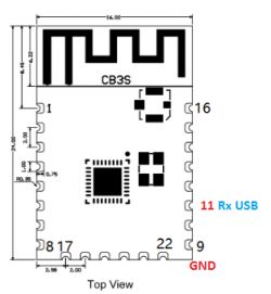 Diagram of CB3S module with pin labeling.