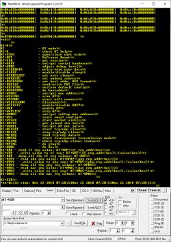 Screenshot of RealTerm with AT commands and serial port set to 921600 baud