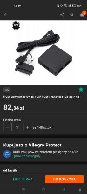 Obudowa Genesis IRID 400 ARGB Midi Tower: sterowanie z płyty głównej przez gniazdo RGB