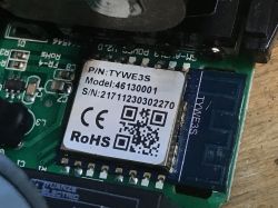 TYWE3S Module on Circuit Board TYWE3S module on a PCB.