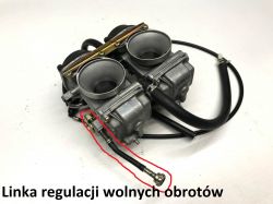 Gaźnik motocyklowy z linką regulacji wolnych obrotów