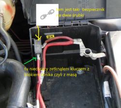 Opel Vectra C GTS 1,9 - Spalony bezpiecznik taśmowy po zwarciu-brak wspomagania