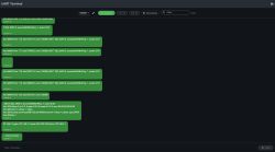Screenshot of UART Terminal with green log messages and “Disconnected” status