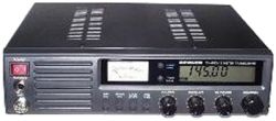 Black desktop radio transceiver with a “145.00” display and four front control knobs