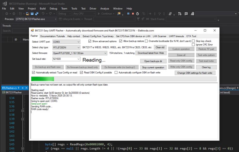 Creating a simple BW16E (RTL8720DN) DIY flash tool command line utility